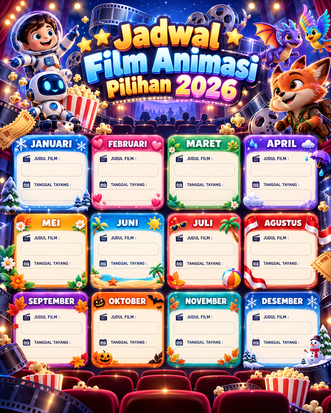 Jadwal Film Animasi Pilihan 2026 - animasi