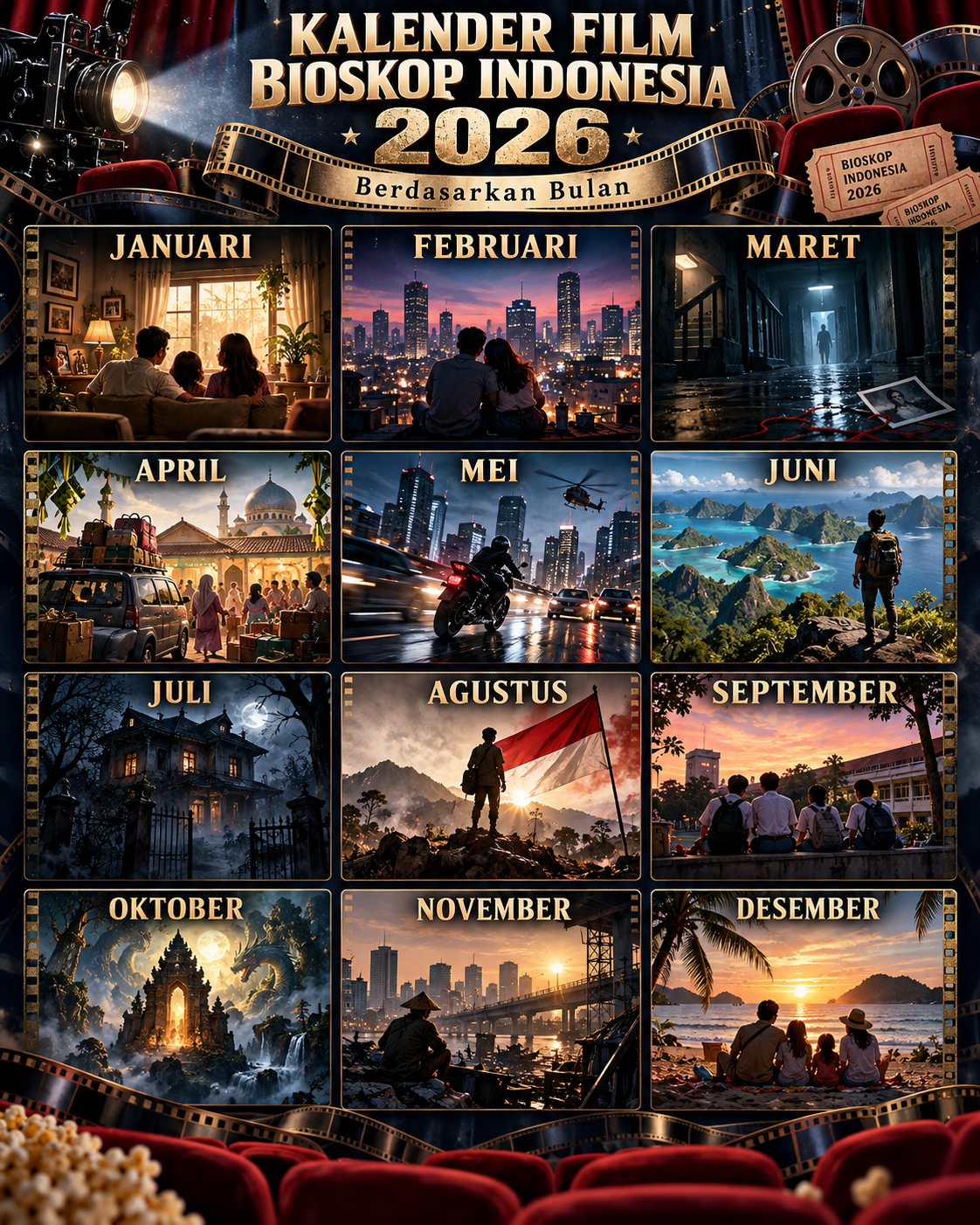 Kalender Film Bioskop Indonesia 2026 Berdasarkan Bulan - film